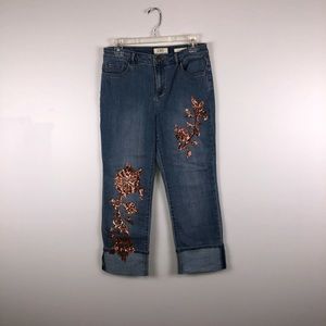 LOGO Lori Goldstein Straight Ankle Cut Size 6